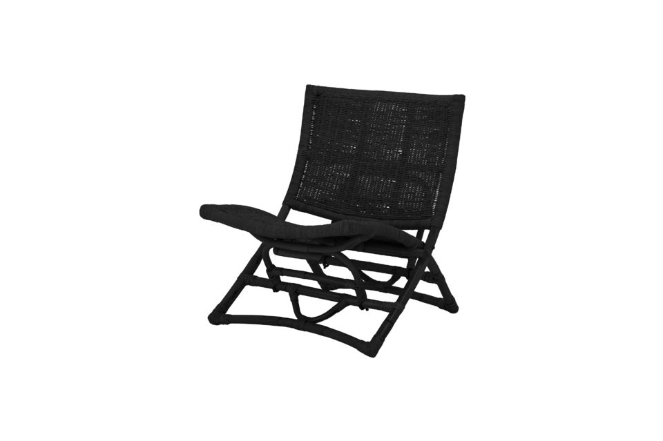 Schwarzer Lounge-Stuhl aus Rattan Baz Bloomingville