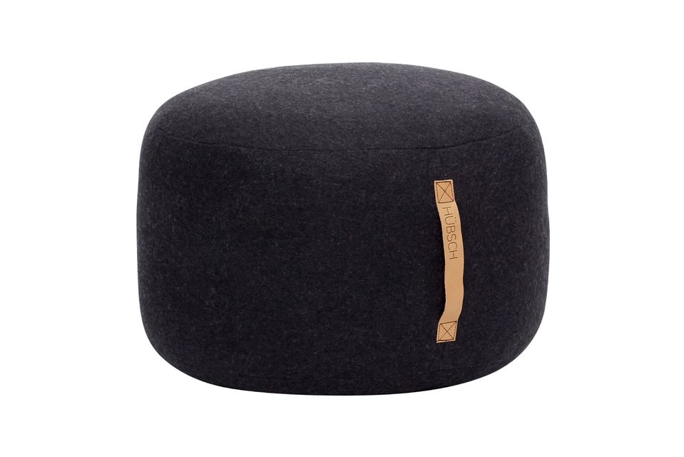 Schwarzer Stoffhocker Kubu Hübsch