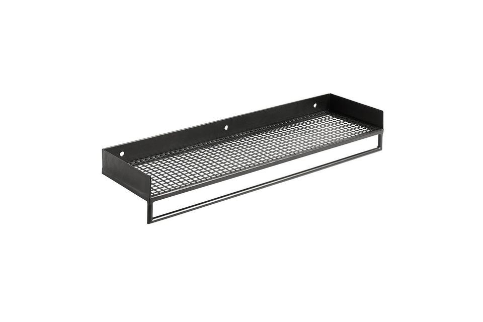 Dieses Regal ist 60 cm lang und besteht aus einem Regal mit einem offenen Rand an der Vorderseite