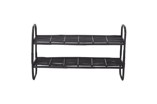 Schwarzes Rattan-Regal Zigge