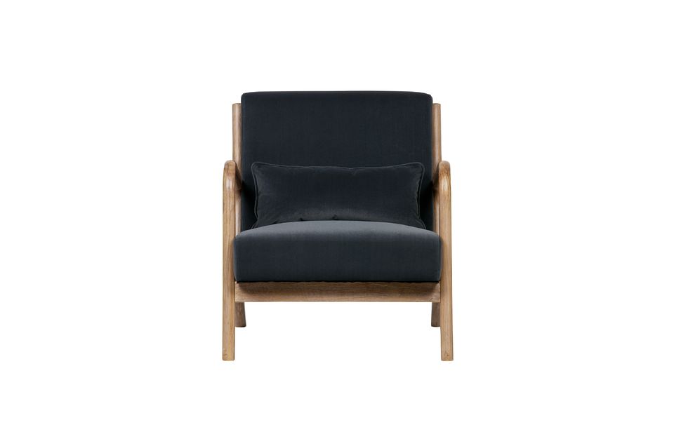 Wunderschöner Samt-Sessel aus Hevea-Holz