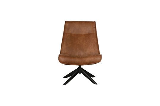 Sessel aus braunem Kunstleder Skyler