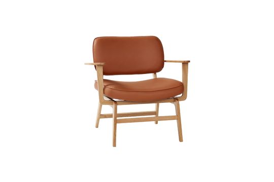 Sessel aus Holz und Leder Haze in orange