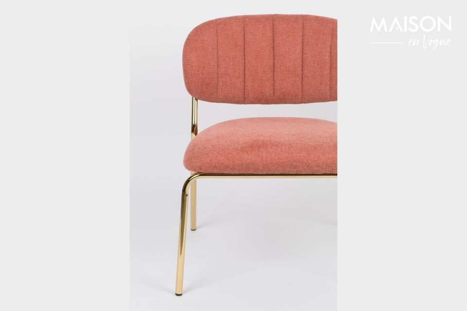 Lounge-Stuhl in Rosa und Gold