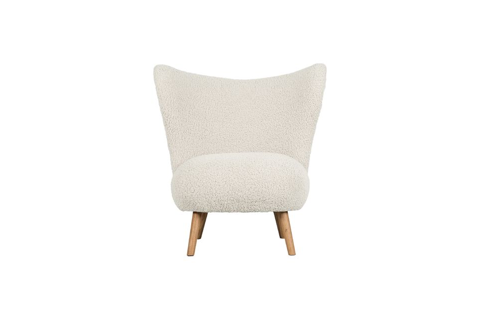Der weiße Sessel mit Schaffelleffekt Céline ist ein sehr ansprechendes Sitzmöbel