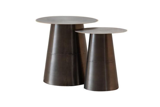 Set aus 2 Beistelltischen aus schwarzem Metall Jiggy