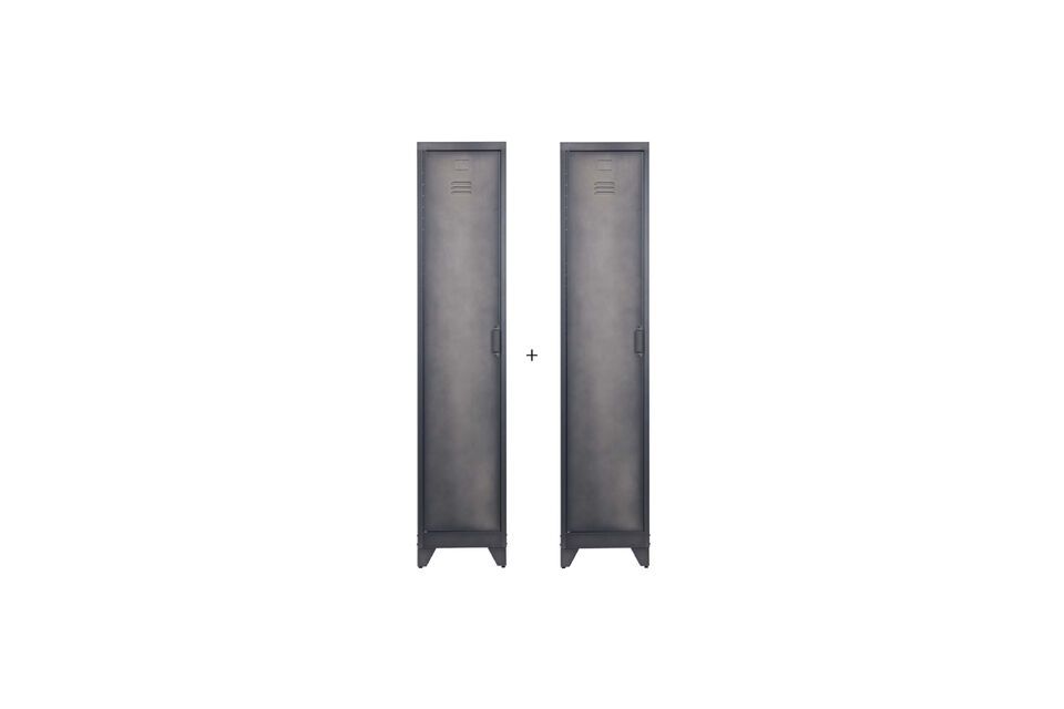 Set aus 2 Schränken 1 Tür Metall schwarz Cas Woood