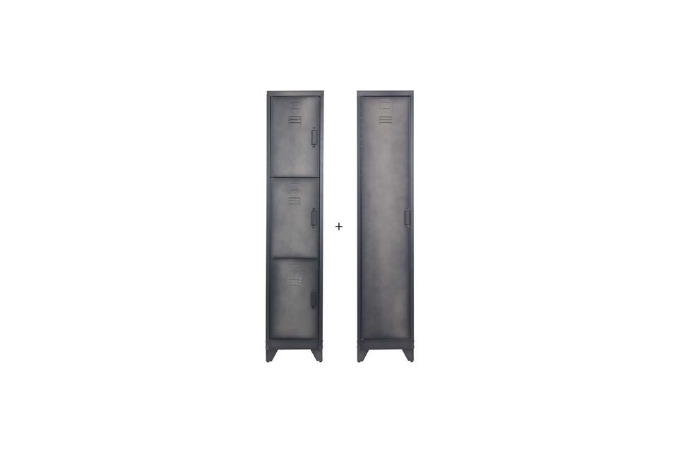 Set aus 2 Schränken mit 4 Türen aus schwarzem Metall Cas Woood