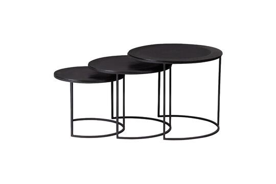 Set aus 3 Beistelltischen aus dunkelbraunem Metall James