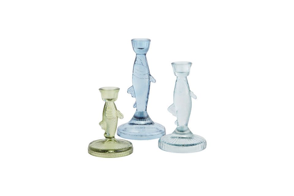 Verleihen Sie Ihrem Zuhause mit dem Fish-Glaskerzenhalter-Set eine originelle und elegante Note