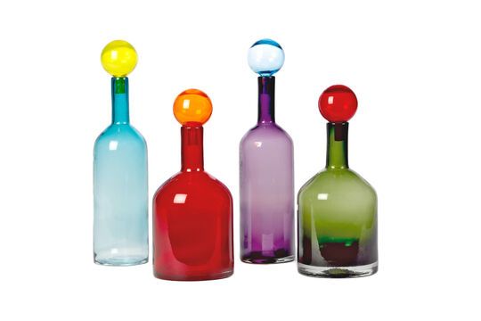 Set aus 4 bunten Glasflaschen Bubbles ohne jede Grenze