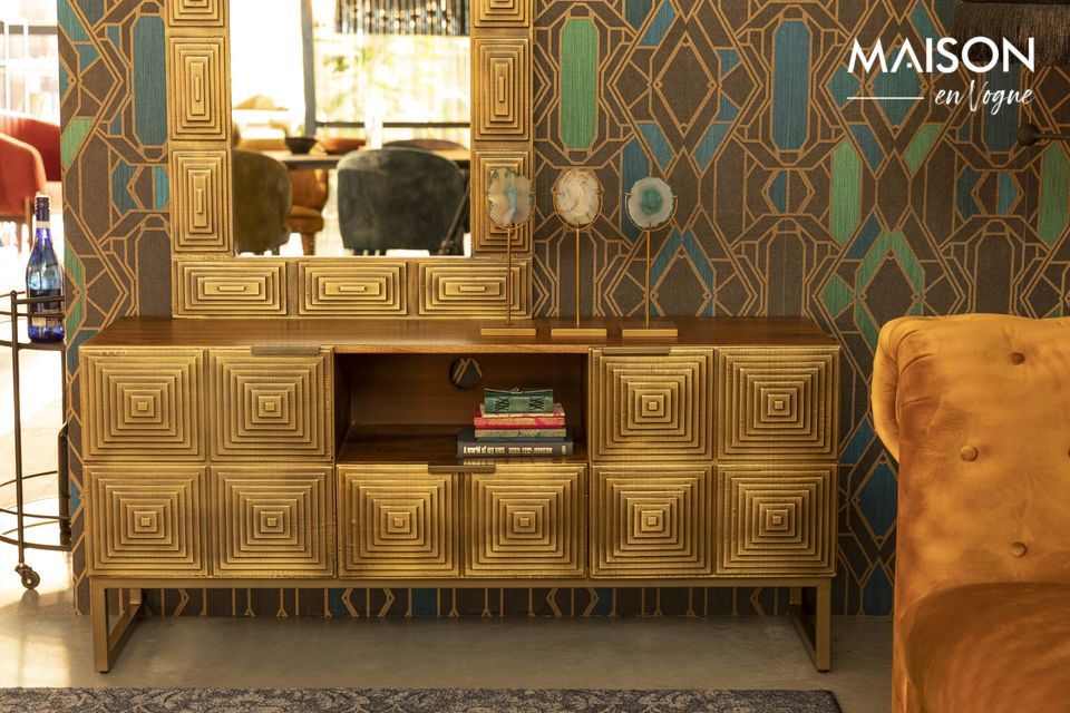 Sideboard aus vergoldetem Holz Volan DutchBone