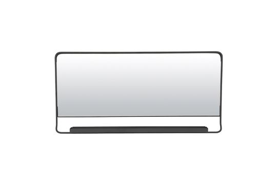 Spiegel aus schwarzem Metall mit Ablage Chic