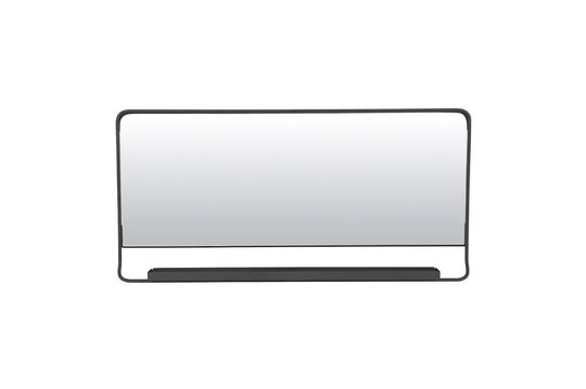 Spiegel aus schwarzem Metall mit Ablage Chic