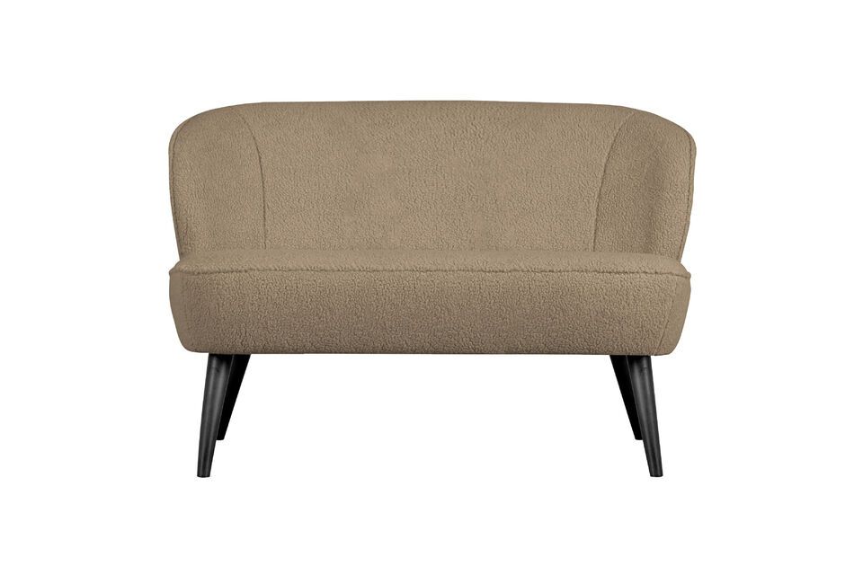 Stoffsofa mit Schaffelleffekt in Beige Sara Woood