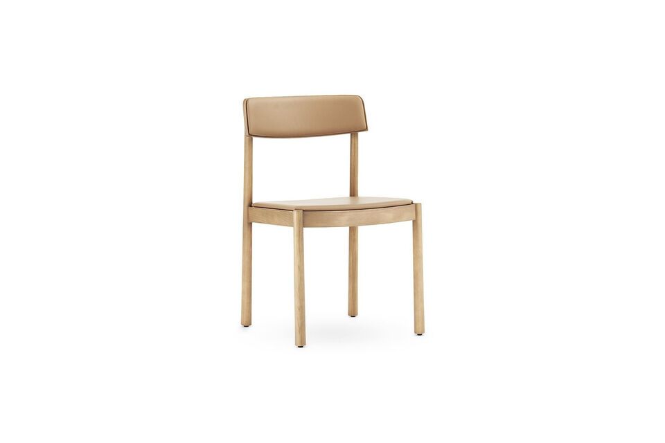 Stuhl aus Esche und braunem Leder Timb Normann Copenhagen