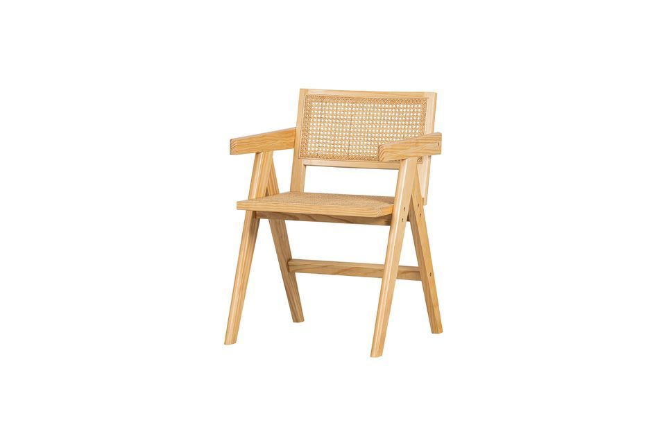 Stuhl aus Rattan und Holz in Beige Gunn Woood