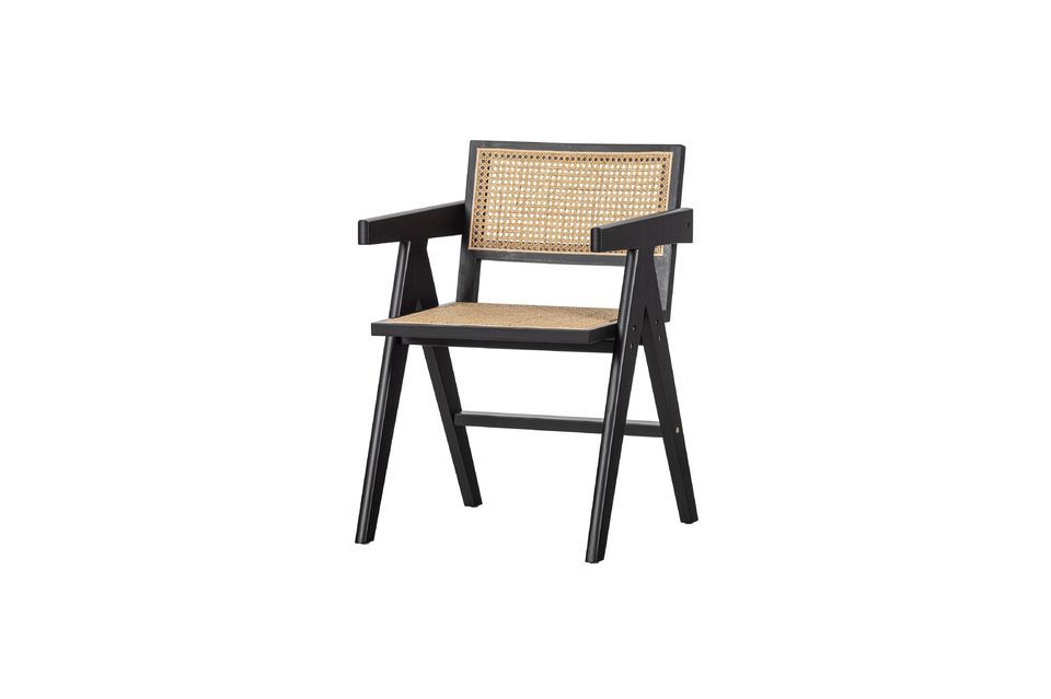 Stuhl aus Rattan und schwarzem Holz Gunn Woood