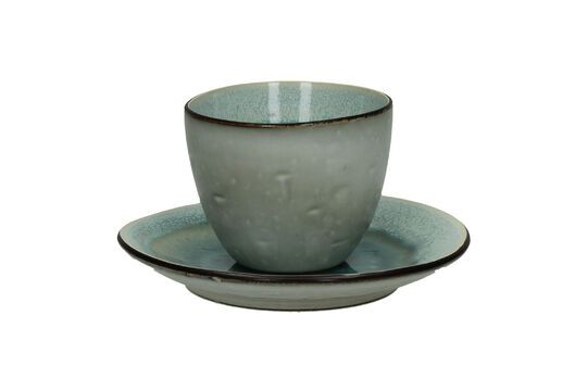 Tasse mit Untertasse aus türkisfarbenem Steinzeug Kimo ohne jede Grenze