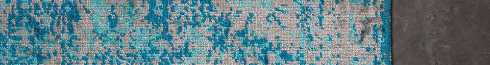 Materialbeschreibung Teppich 200x200 cm aus blauem Stoff Chi