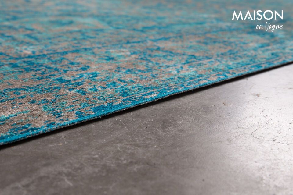 Teppich 200x200 cm aus blauem Stoff Chi - 11