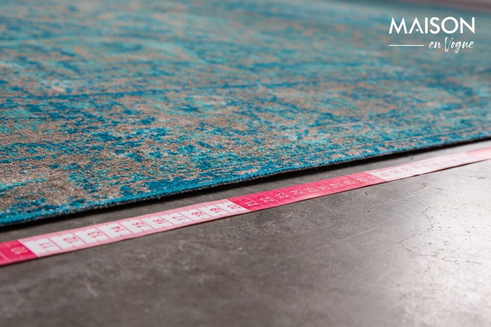 Teppich 200x200 cm aus blauem Stoff Chi - 12