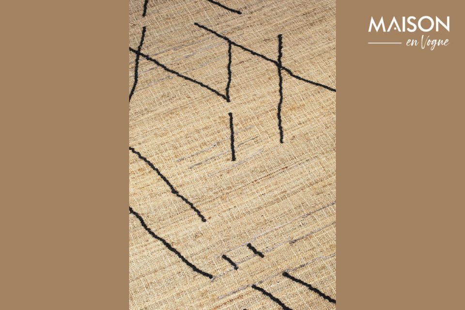 Seine neutrale Farbe und das natürliche Jute-Material machen diesen Teppich zu einer eleganten