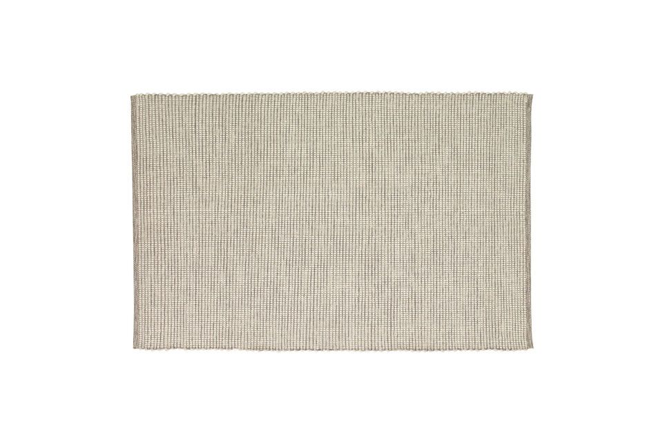 Teppich aus grauer und off-white Wolle Poppy Hübsch