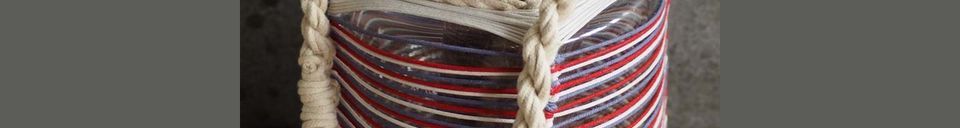 Materialbeschreibung Thieux-Laterne mit farbigen Baumwollfäden