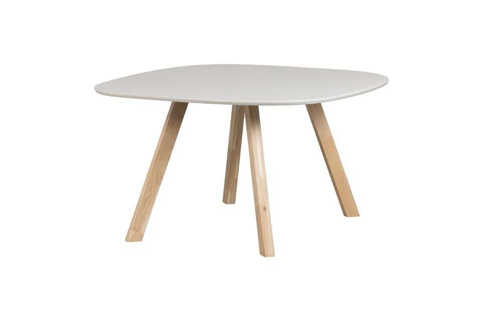 Tisch 130x130 aus Esche mit quadratischem Fuß in off-white Tablo Woood