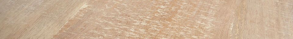 Materialbeschreibung Tisch 180x90 aus Mangoholz in beige mit U-förmigen Beinen Tablo