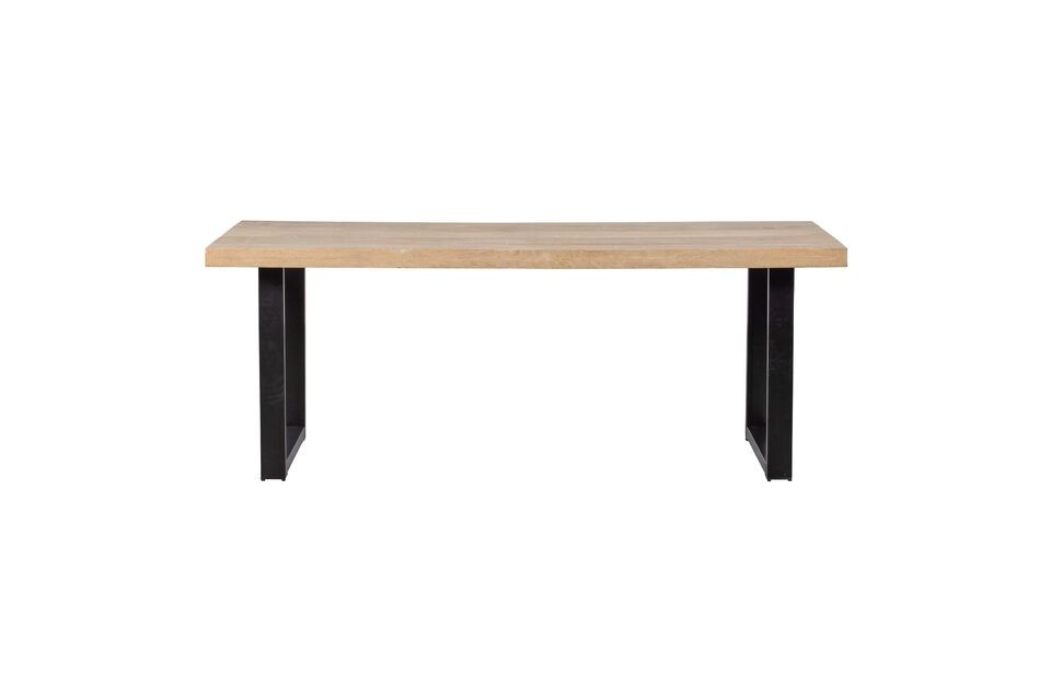 Tisch 180x90 aus Mangoholz in beige mit U-förmigen Beinen Tablo Woood