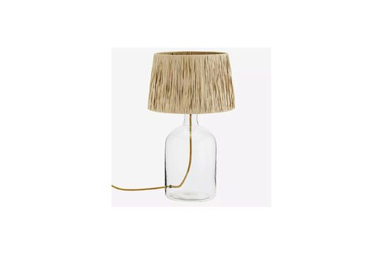 Tischleuchte aus Glas mit Schirm Raffia ohne jede Grenze