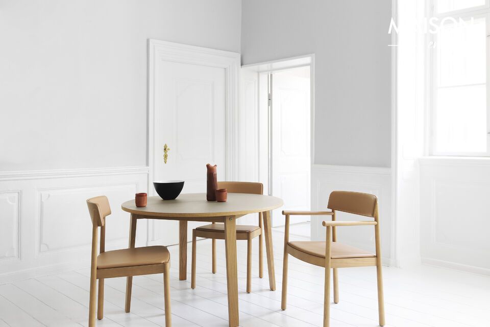 Tischsessel aus Esche und braunem Leder Timb Normann Copenhagen