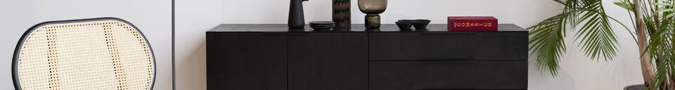 Materialbeschreibung Travis Sideboard aus schwarzer Eiche