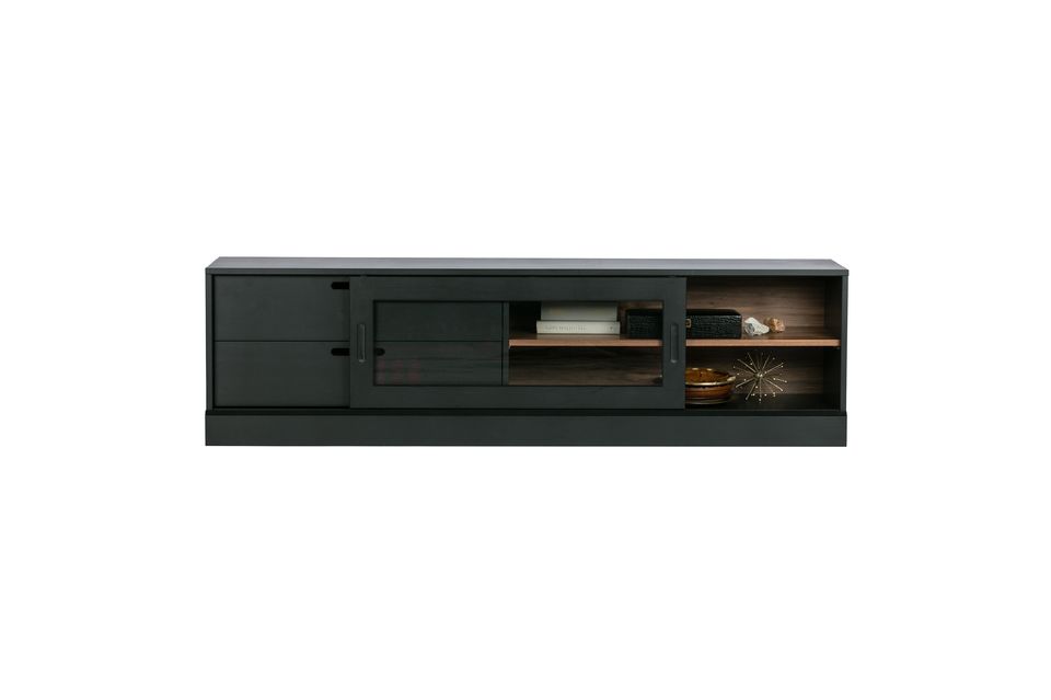 TV-Möbel aus Holz schwarz James Woood - 180cm | Maison en Vogue