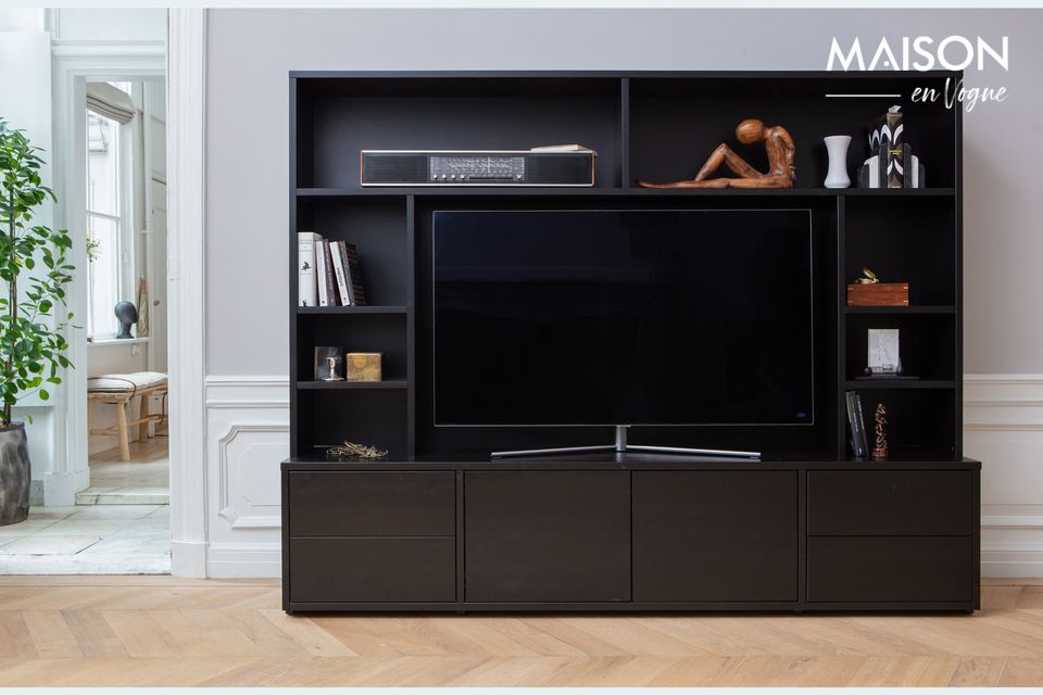 TV-Möbel aus Holz schwarz Maxel