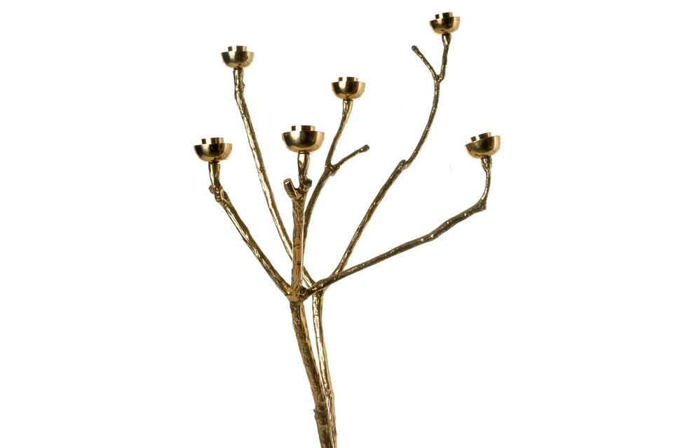 Kerzenhalter aus Goldmessing, in Form eines Baumzweiges, Design