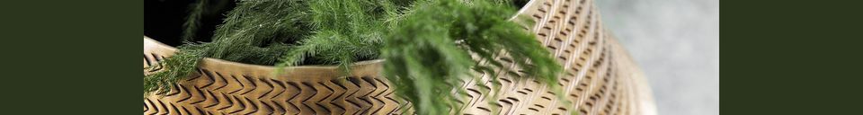 Materialbeschreibung Übertopf aus Aluminium mit Goldmessing-Finish Rattan