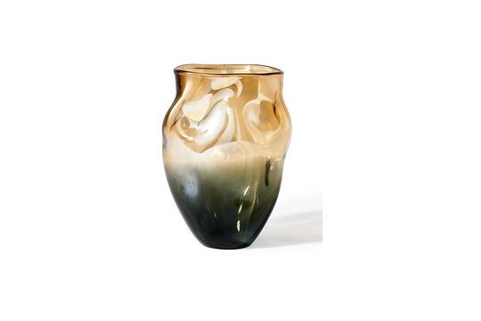 Vase aus Bernsteinglas Kollision