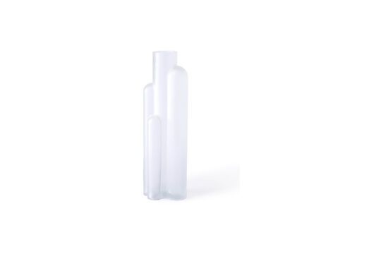 Vase aus mundgeblasenem weißen Glas Metropolis