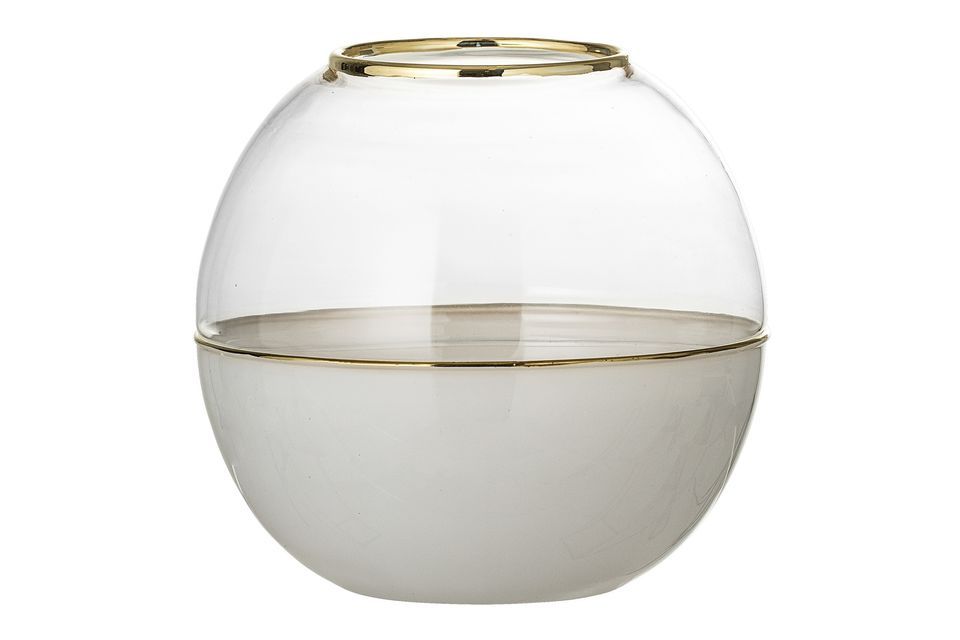 Vase Dôme aus weißem Glas Bloomingville