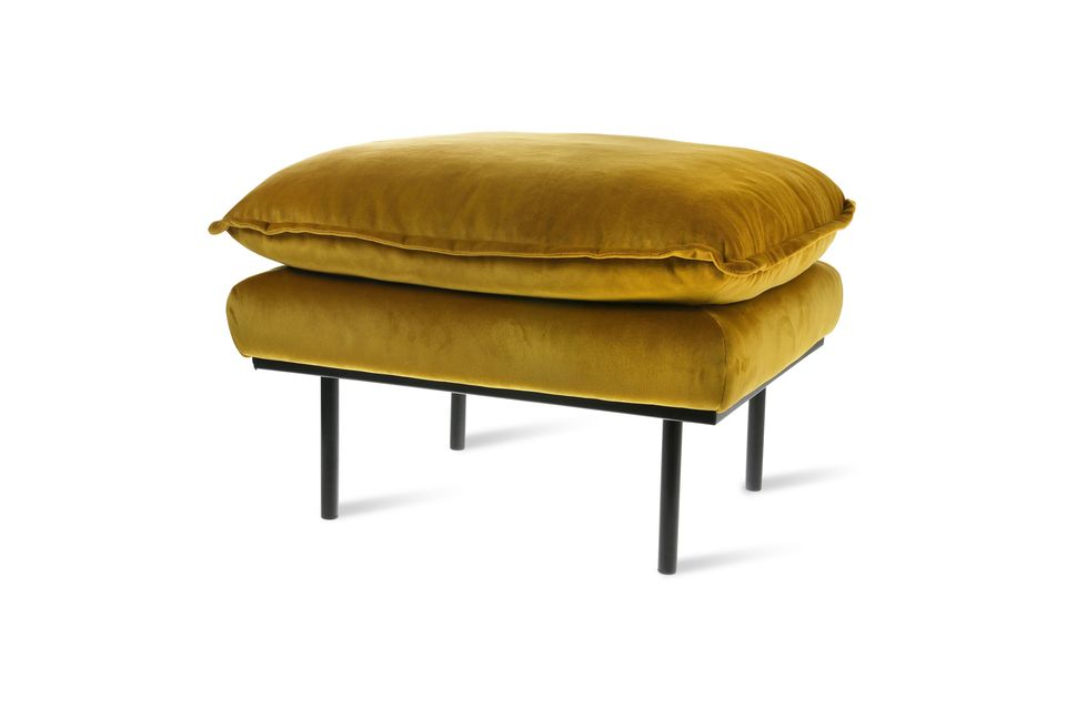 Vez ockerfarbener Retro-Pouf HK Living