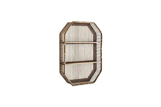 Wandregal aus braunem Rattan Shapi