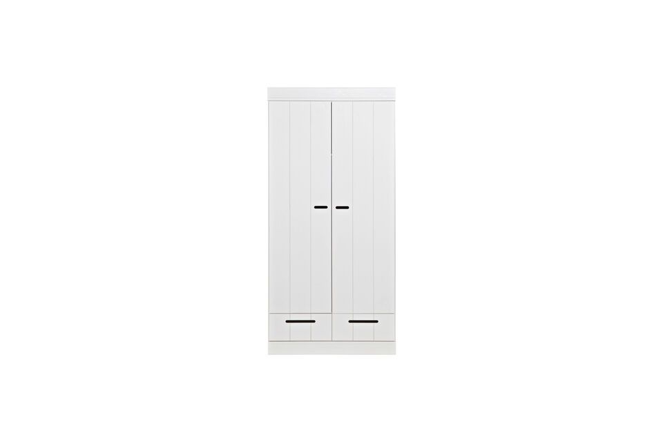 Weißer Holzschrank Connect Woood - 195cm | Maison en Vogue