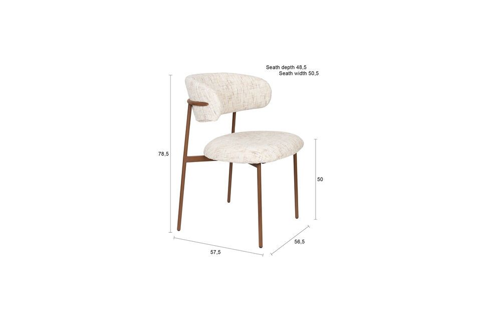 Weißer Stuhl aus Stoff Claes - 8